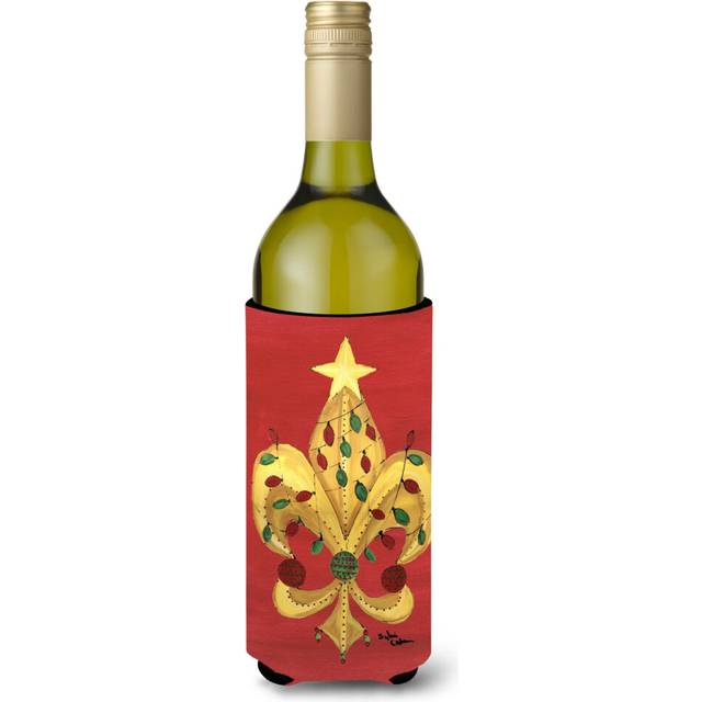 Christmas Tree with Lights Fleur de lis Wine Bottle Beverage Insulator Beverage Insulator Hugger