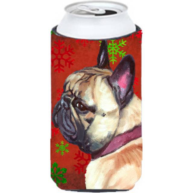 French Bulldog Frenchie Red Snowflakes Holiday Christmas Tall Boy Beverage Insulator Hugger LH9580TBC