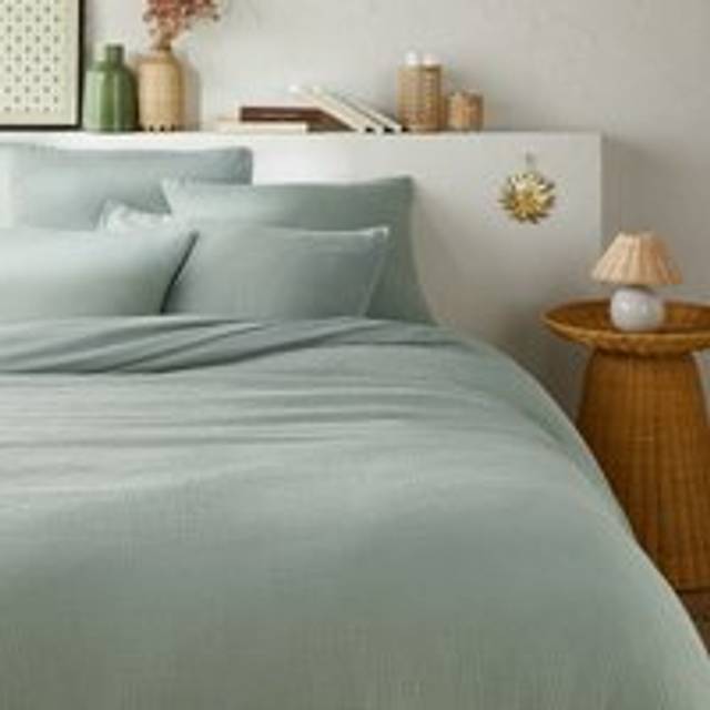 Kumco Cotton Muslin & Washed Cotton Duvet Cover - Sage - KING (240X220cm)