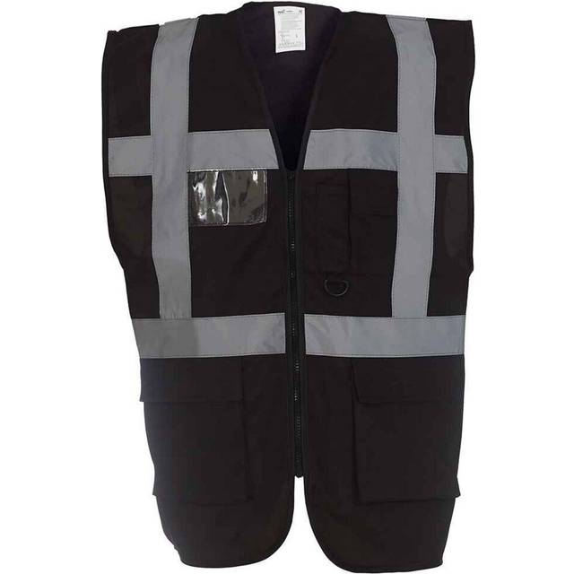 (3XL, Black) Yoko Unisex Adult Executive Hi-Vis Waistcoat