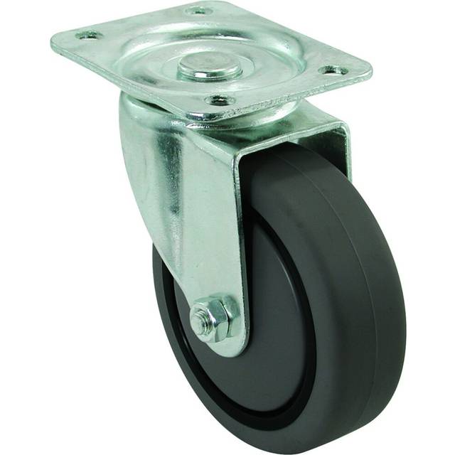 Shepherd Hardware 9015 3-Inch Rigid Plate Caster  Soft Rubber Wheel  110-lb Load Capacity