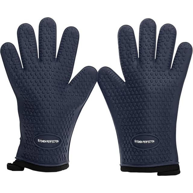 KITCHEN PERFECTION Silicone Smoker Oven Gloves -Extreme Heat Resistant BBQ Gloves -Handle Hot Food Right on Your Smoker Grill Fryer Pit|Waterproof Ove