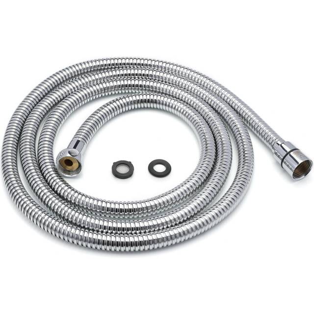 Stainless Steel Shower Hose with 2 Washers - 2m (79â) - Extra Long Universal Replacement Hose with Chrome Finish - Anti Kink & High Flow Flexible