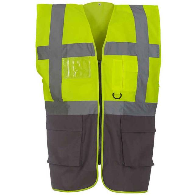 (XL, Yellow/Grey) Yoko Unisex Adult Executive Hi-Vis Waistcoat