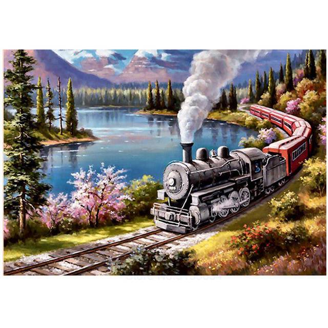 Diamond Painting Embroidery Nature Scenery Cross Stitch Train Picture Rhinestones Pasted Paintings 20X30CM