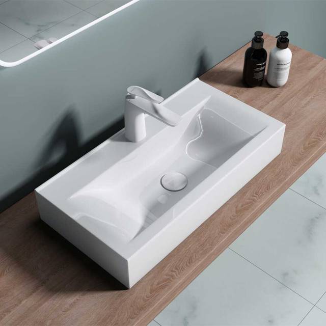 Durovin Ceramic Wall Hung or Counter Top Basin - 600 x 310mm (WxD)