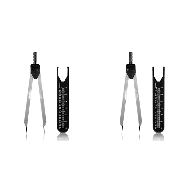 2X EKG Calipers ECG Caliper Measuring Tool with Ruler Black Divider for Nurse or Doctor