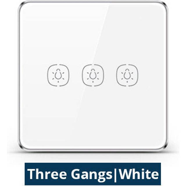 (3 Gang White) Wireless Remote Switch Work with Tuya Hub One Two Three Gangs Touch Switches Sticker Battery Power 2MQTT deCONZ