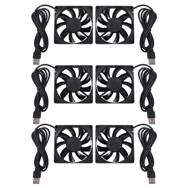 80mm 5V USB Fan 8cm 8015 Brushless DC Cooling PC Computer Router Case Cooler 6Pcs
