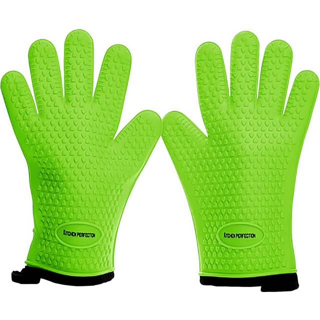 KITCHEN PERFECTION XL Silicone Smoker Oven Gloves-Extreme HeatResistant Gloves-Handle Hot Food Right on Your Grill BBQ Fryer&Pit|Waterproof Grilling C