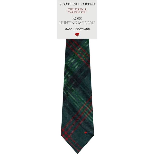 Boys All Wool Tie Woven And Made in Scotland in Ross Hunting Modern Tartan
