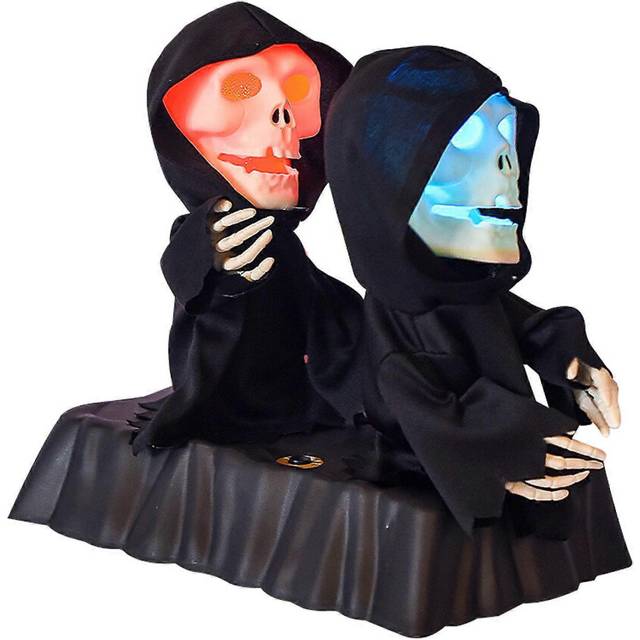 (Black, One size) New Arrive Halloween Skeleton Animated Props Indoor Outdoor Dancing Skeleton Halloween Skull Decorations Singing with LED Eyes