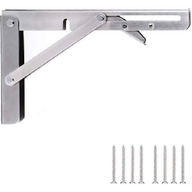 (As show, One size) polished stainless steel folding shelf bracket,right angle bracket(201 stainless steel-25cm)