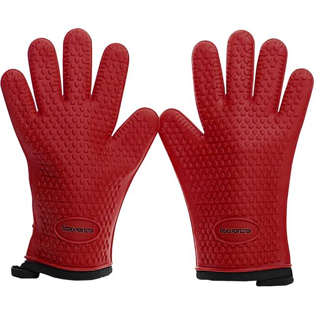 KITCHEN PERFECTION S Silicone Smoker Oven Gloves -Extreme Heat Resistant BBQ Gloves -Handle Hot Food Right on Your Grill Fryer Pit|Waterproof Oven Mit