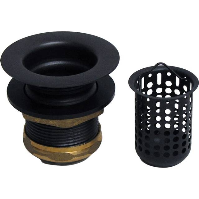 Westbrass A21862 Junior Bar and Laundry Sink Drain Assembly with Removable Strainer Basket  Matte Black