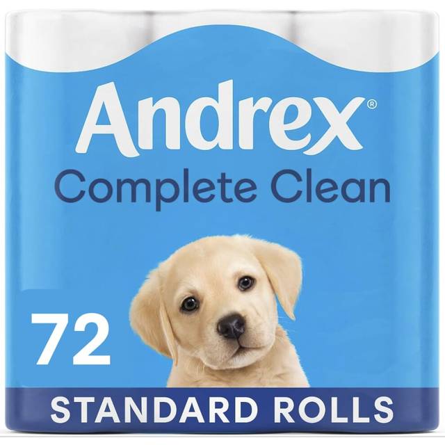 Andrex Classic Clean Toilet Rolls - 72 Toilet Roll Pack - Bulk Buy Toilet Rolls - Unbeatable Clean Toilet Rolls with Unique 3D Wave
