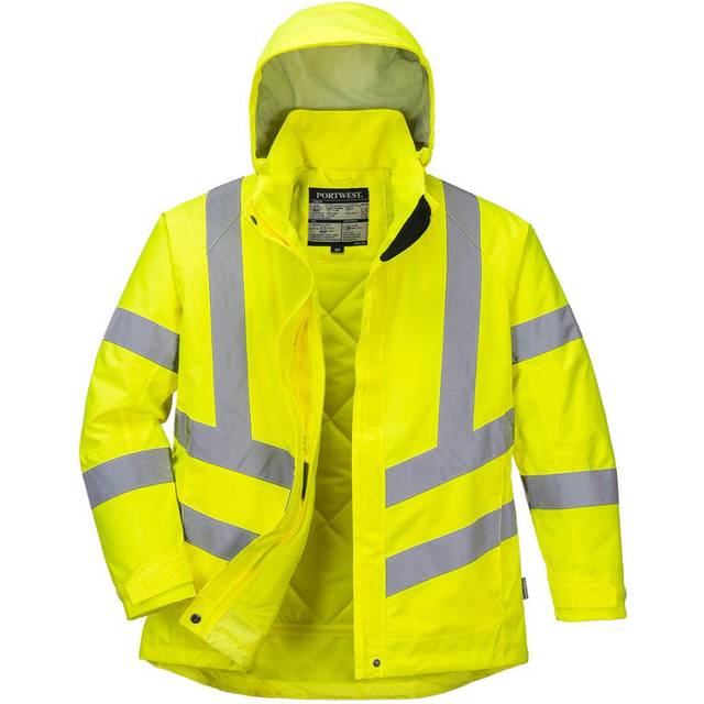 (XXL, Yellow) Portwest Womens/Ladies Hi-Vis Winter Jacket