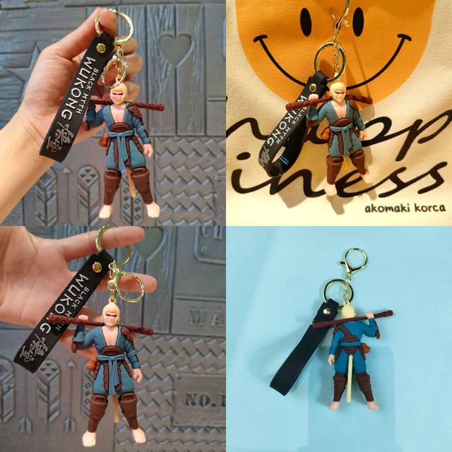 Unique Black Myth Sun Wukong Keyring Cartoon Pvc Doll For Memorable Gift Occasions