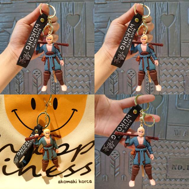 Unique Black Myth Sun Wukong Keyring Cartoon Pvc Doll For Memorable Gift Occasions