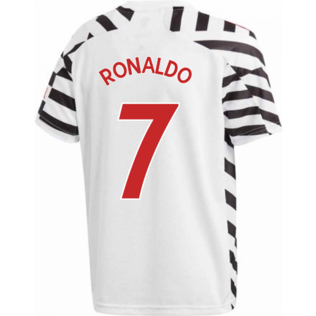 '20-'21 Man Utd Adidas Third Football Shirt (Kids) (RONALDO 7) White 11-12 Polyester Cristiano Ronaldo Manchester United