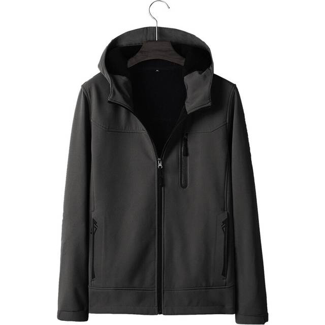 (Gray, XL) Men Electronic USB Heated Jacket Intelligent Heating Hooded Work Motorcycle Skiing Riding Coat