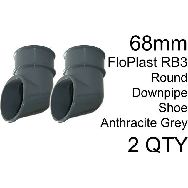 FloPlast Round Downpipe Shoe - 68mm Anthracite Grey