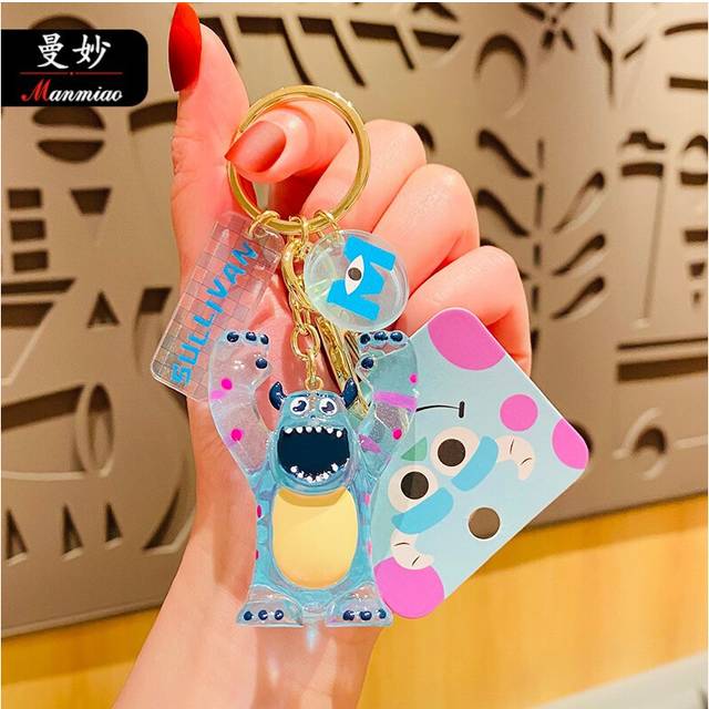 Premium Acrylic Crystal Monster Keychain Fun Cartoon Design Gift For Friends