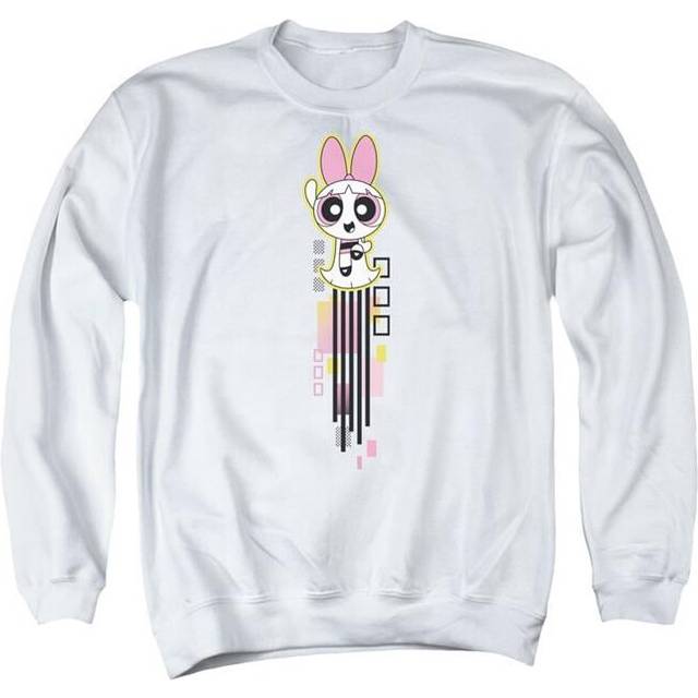 Trevco Sportswear CN711-AS-4 Powerpuff Girls Blossom Streak Adult Crewneck Sweatshirt, White - Extra Large