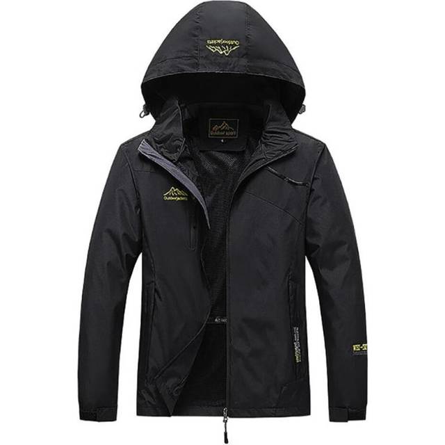 (black, 8XL) Ielgy Single-layer Thin Jacket Outdoor Waterproof And Wear-resistant Windbreaker Jacket