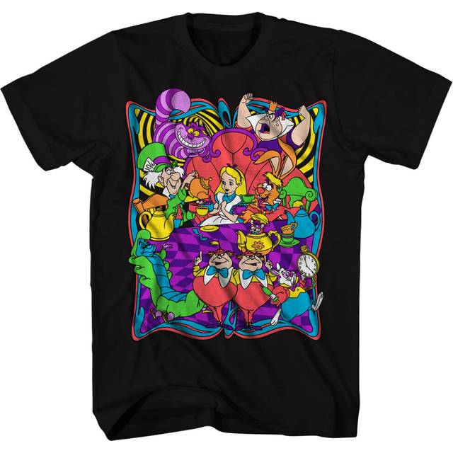 Disney Alice in Wonderland Mostly Mad Tea Party T-Shirt (Medium  Black