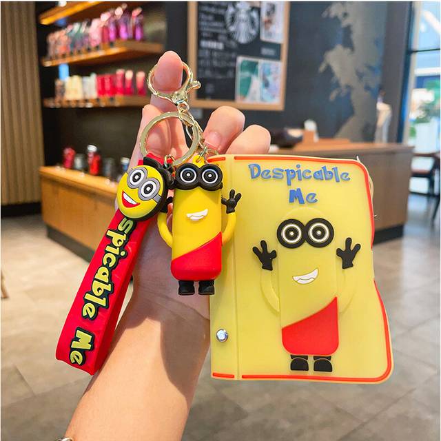 (Minion) Charming Silicone Card Organizer Large Capacity Orange Dajuda Keychain Gift For Any Occasion