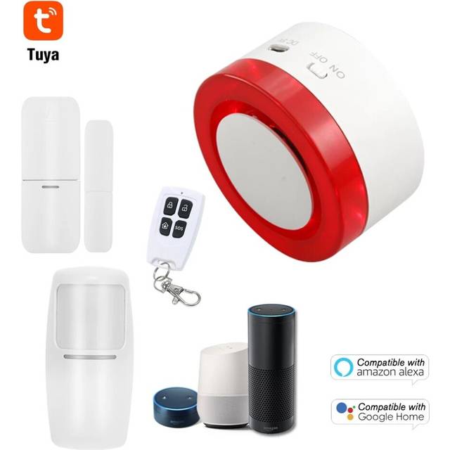 Wireless WIFI Gateway Host & Siren 2 in 1 Wifi Smart Security Alarm System Door Sensor PIR Motion Sensor APP Control,433MHz