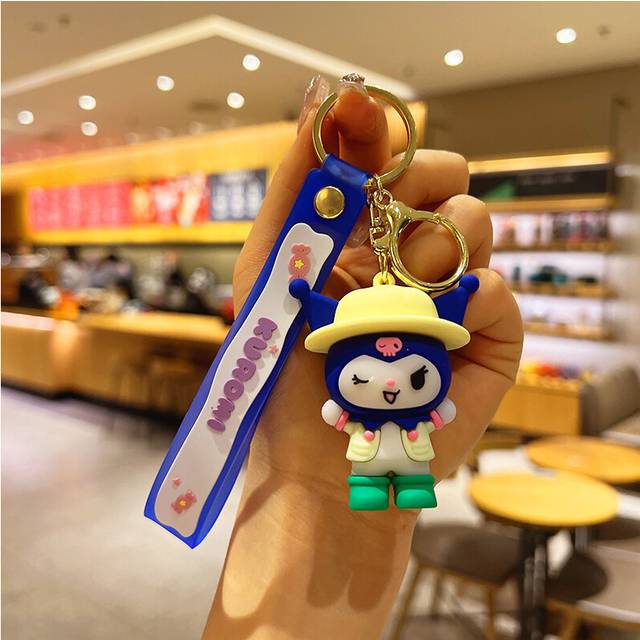 (StyleD) Lovely Mini Silicone Pet Car Keychain Cartoon Couple Doll Toy Pendant Keyring