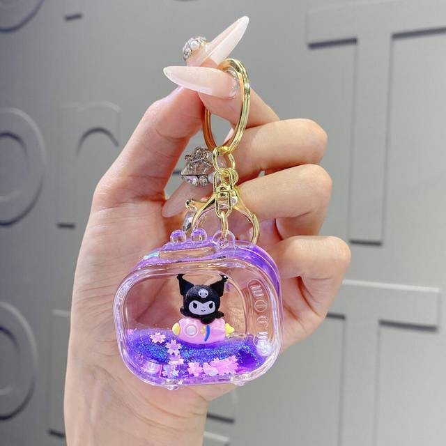 (StyleD) Eyecatching Liquid Acrylic Panda Keychain Trendy And Fun Gift For Friends And Family