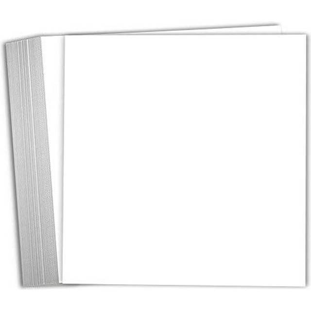 Hamilco 8x8 White Scrapbook Cardstock Paper 80lb Cover Card Stock 100 Pack