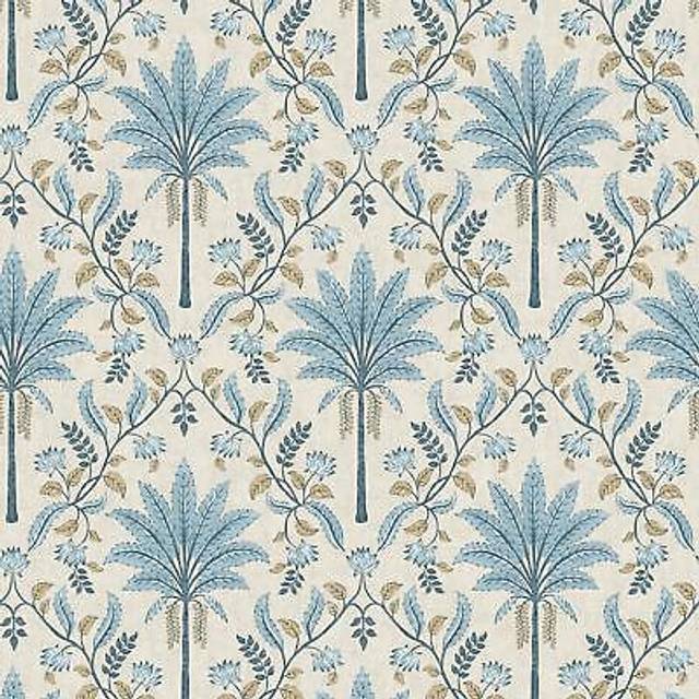 Holden Palm Trellis Blue Wallpaper