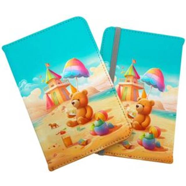 Bear On A Beach Holiday Passport Cover - Yellow