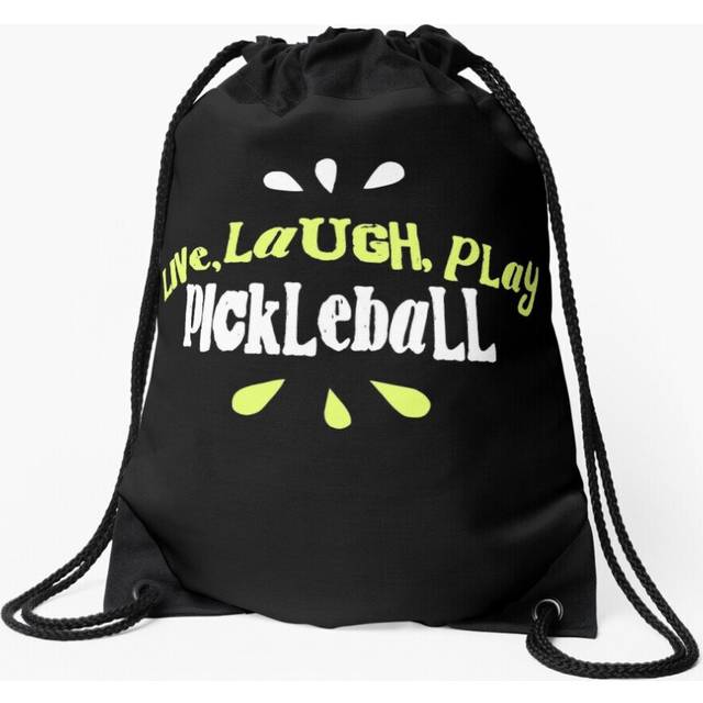 Drawstring Bag Live Laugh Play Pickleball Sport Gym Shoe Backpack