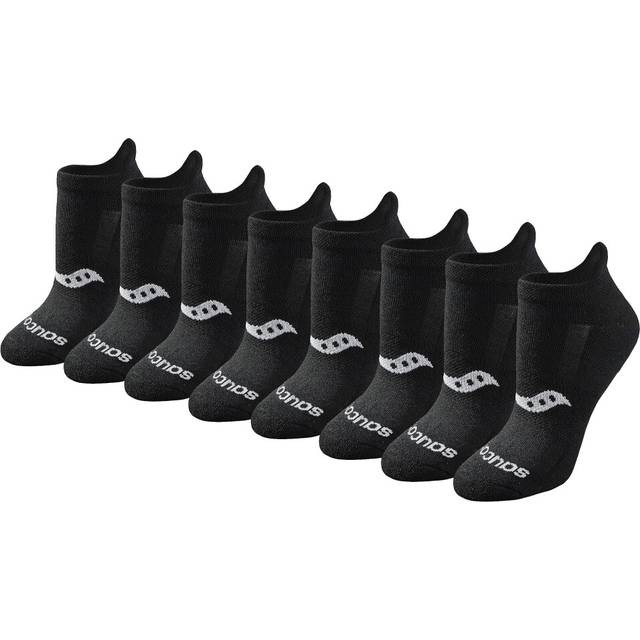Saucony Women's 8/16 Performance Heel Tab Athletic Socks  Black Solid