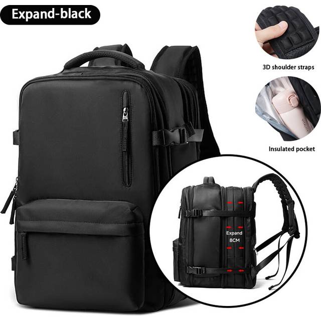 (expand black) Expand Travel Backpack for Women Carry On Backpack Airline Approved Waterproof