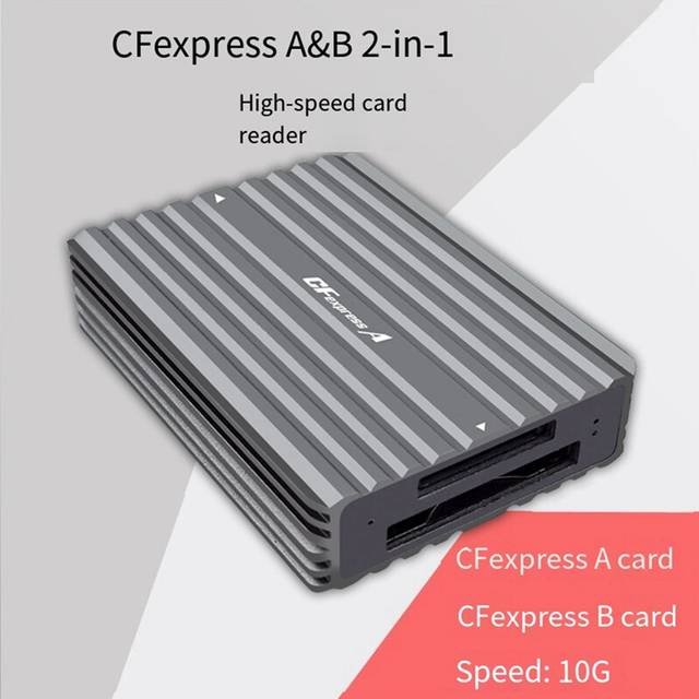 2 in 1 Cfexpress A&B Double-Sided Card Reader Adapter USB3.2 10gbps Suitable for Computers and Notebook