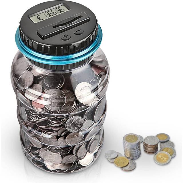 Money Box Counter Piggy Bank With Lcd Display For Children, Birthday Gifts (1.8 L)