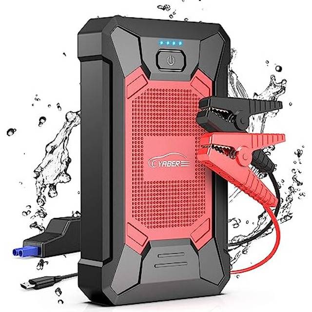 Jump Starter Power Pack, 1500A Car Battery Booster Jump Starter up to 5.5L Diesel or 7L Petrol Engines, Portable Car Jump Starter with Jump Leads, LED
