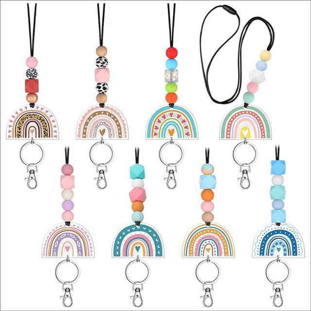 8 Pcs Teacher Lanyard for Id Badges and Keys for Women Id Lanyard