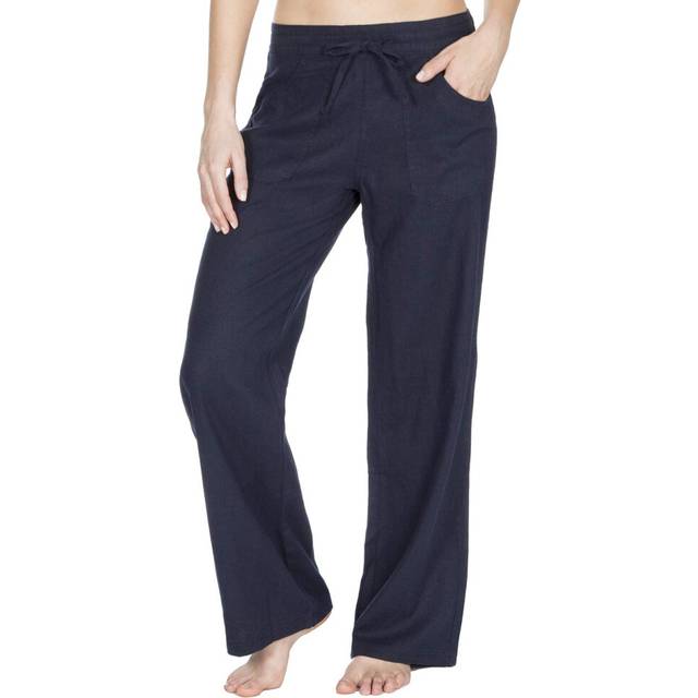 (Navy, 12) Metzuyan Womens Linen Summer Drawstring Trouser Pants