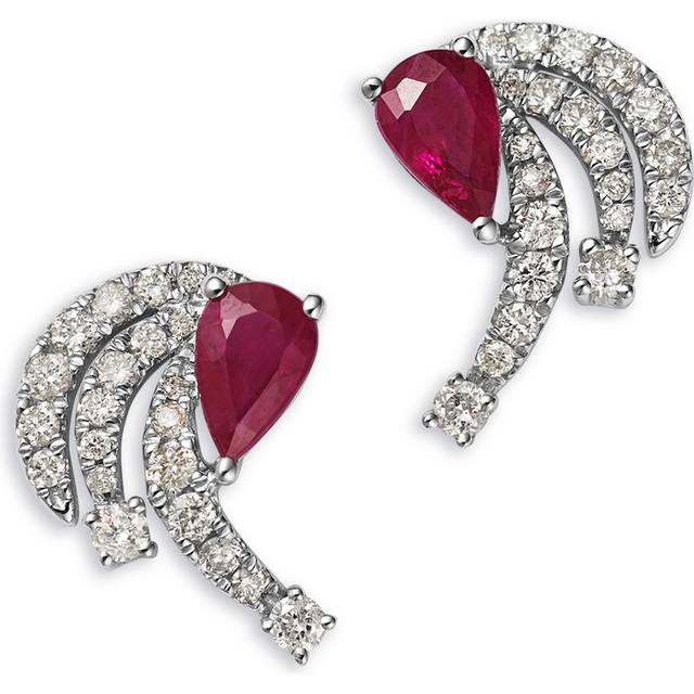 Bloomingdale's Fine Collection Ruby & Diamond Stud Earrings in 14K White Gold