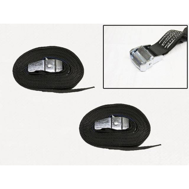 Cambuckle Tie Down Straps Black 35MM 700KG 5M x2 (Lashing Strap Secure Hold Cam)