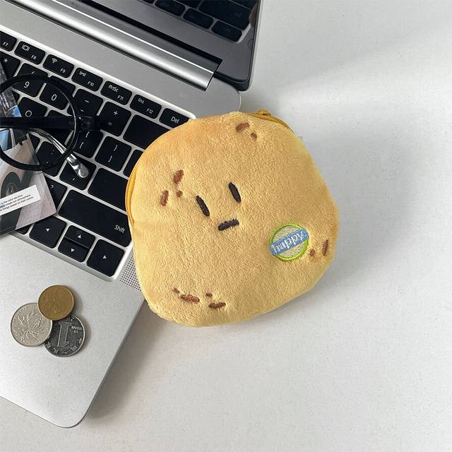 (Yellow Potato) Plush Adorable Potato Coin Purse Funny Yellow Skin Design Soft Storage Bag