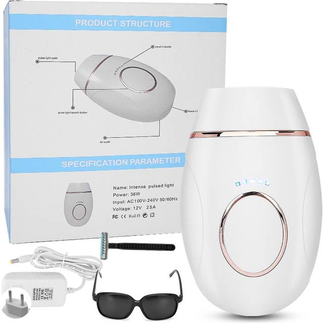 Ipl Hair Removal Mini Painless Armpit Leg Body Hair Remover With Indicator Light White 110240veu Plug