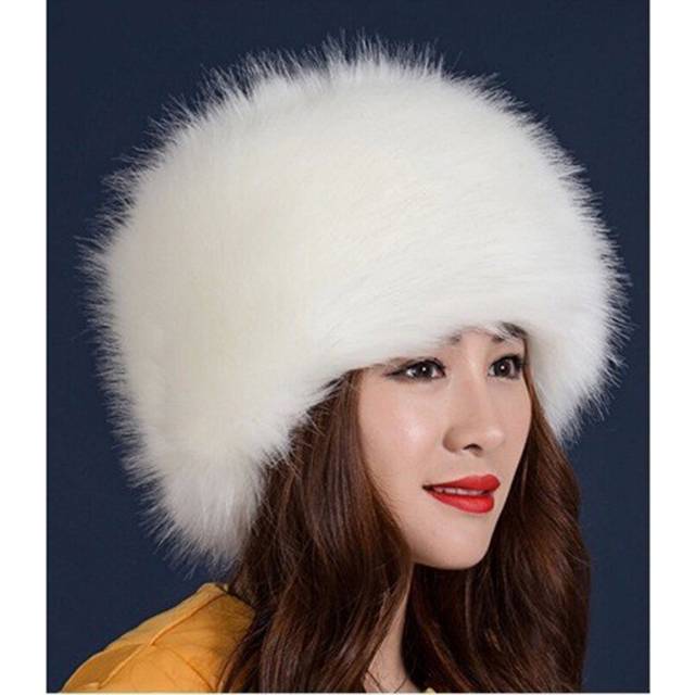 (White) Women Warm Winter Russian  Faux Fur Hat Earwarmer Earmuff Cossak Ski